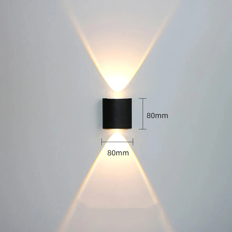 Applique Murale LED Aluminium Noir Étanche IP65