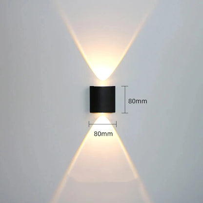 Applique Murale LED Aluminium Noir Étanche IP65