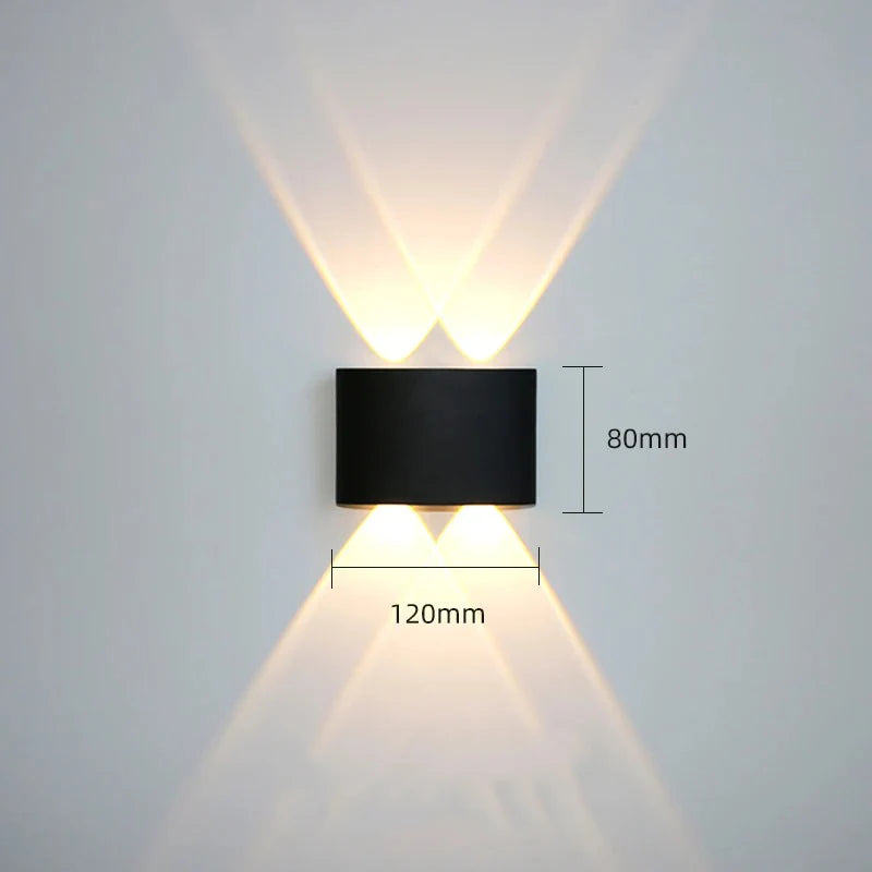 Applique Murale LED Aluminium Noir Étanche IP65