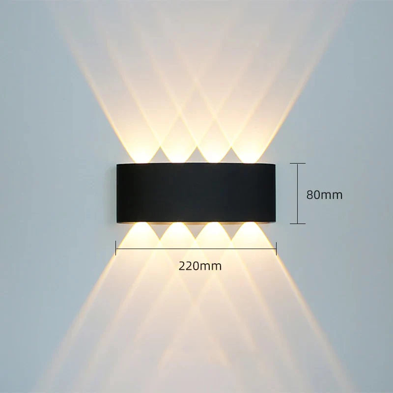 Applique Murale LED Aluminium Noir Étanche IP65