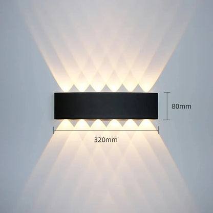 Applique Murale LED Aluminium Noir Étanche IP65