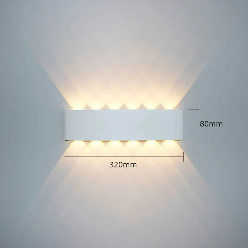 Applique Murale LED Aluminium Noir Étanche IP65